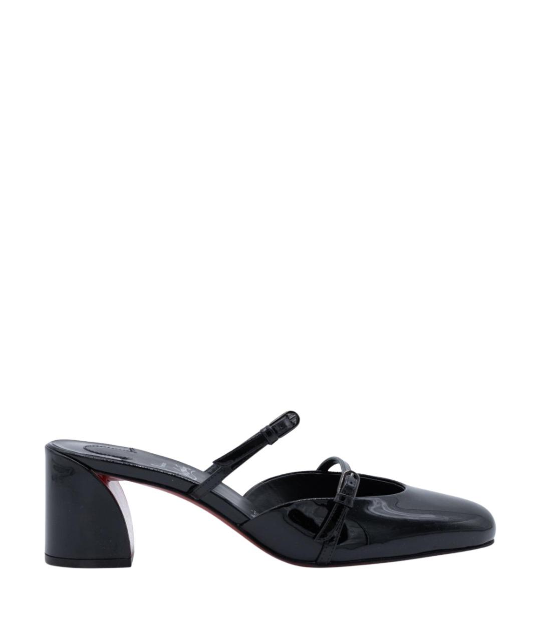 CHRISTIAN LOUBOUTIN Черные мюли из лакированной кожи, фото 1