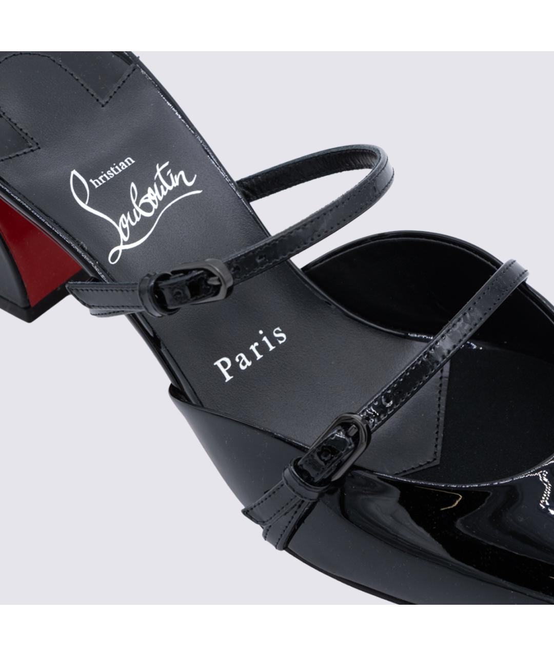 CHRISTIAN LOUBOUTIN Черные мюли из лакированной кожи, фото 4