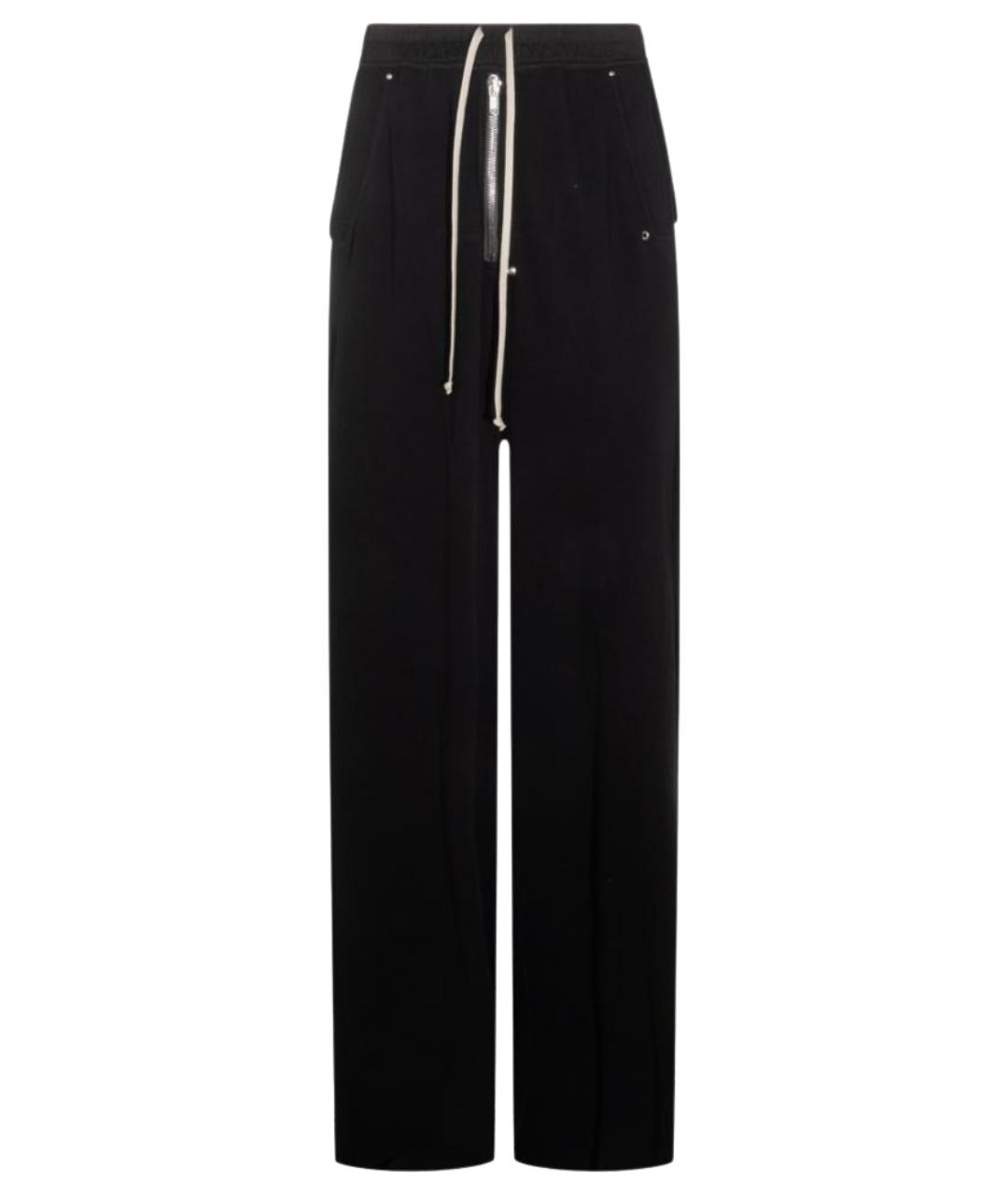 RICK OWENS Черные хлопковые повседневные брюки, фото 1