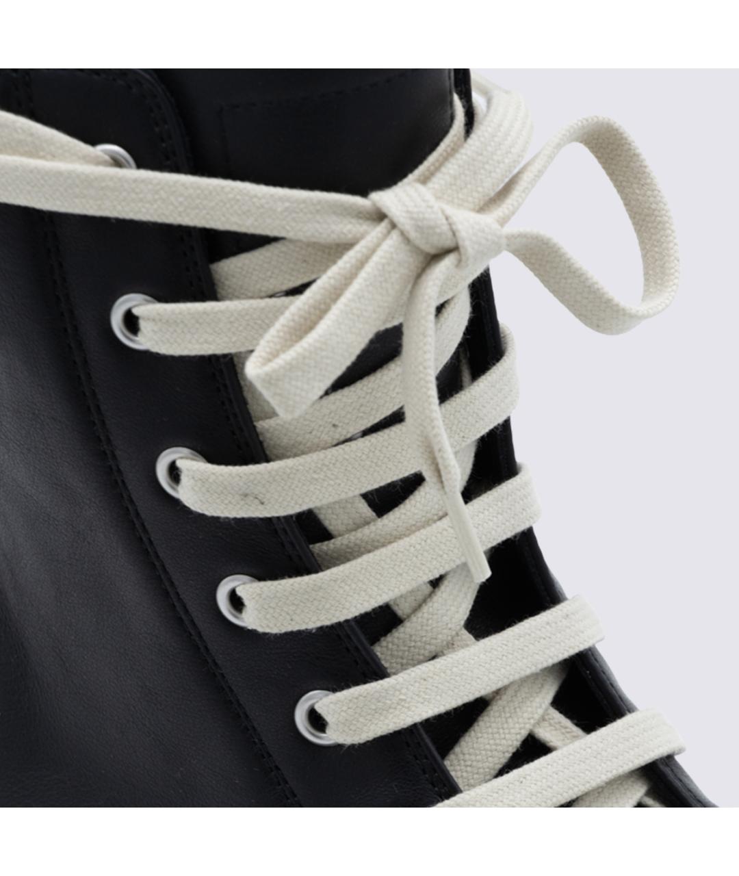 RICK OWENS DRKSHDW Черные кожаные кеды, фото 4
