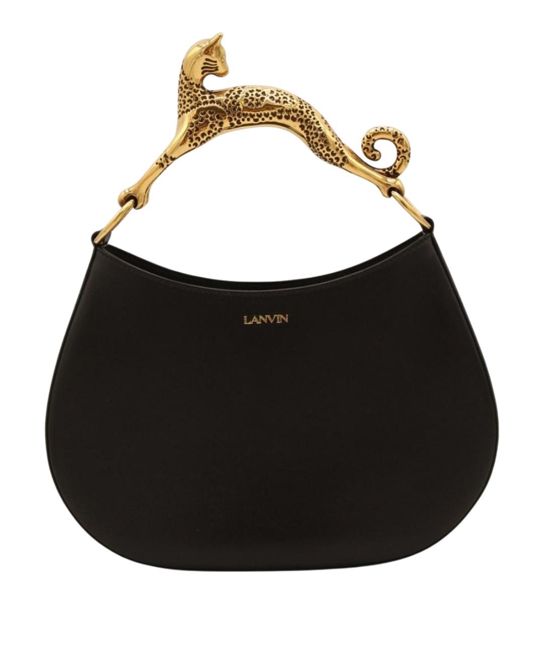 LANVIN Черная кожаная сумка с короткими ручками, фото 1