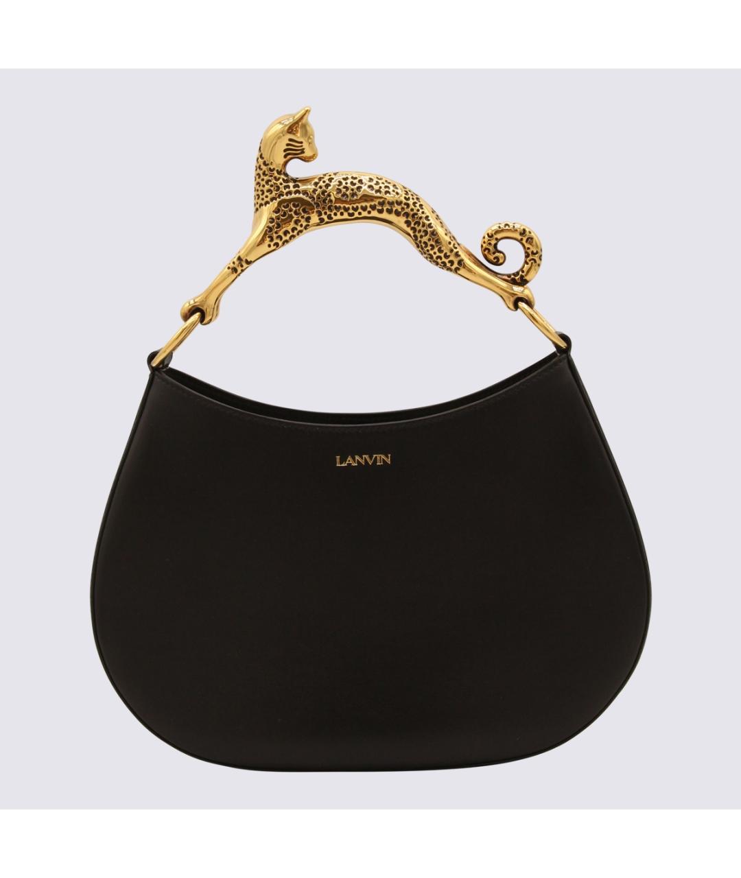 LANVIN Черная кожаная сумка с короткими ручками, фото 3