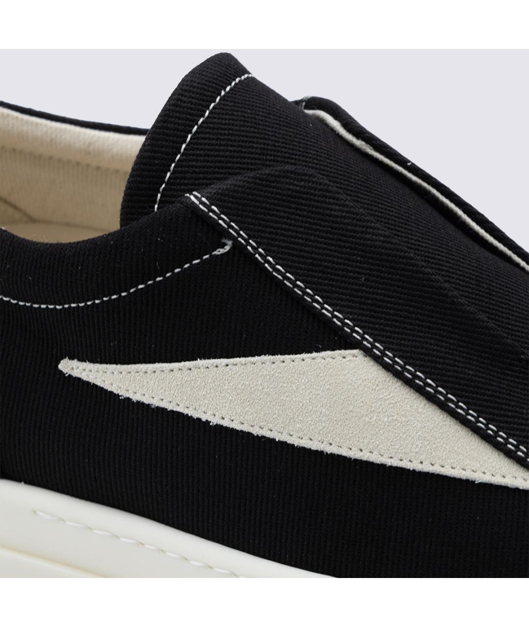 RICK OWENS DRKSHDW Черные кожаные низкие кроссовки / кеды, фото 4