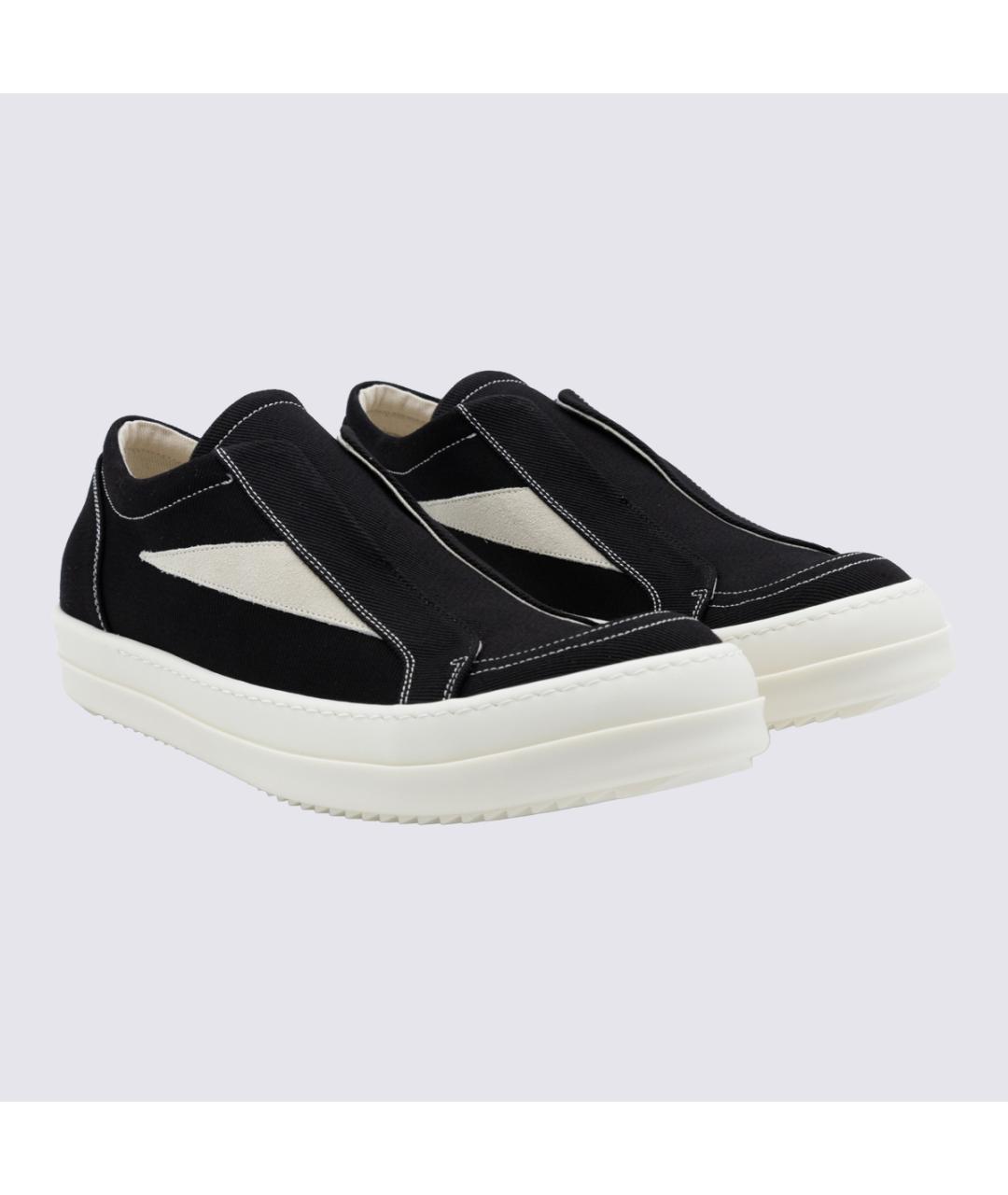 RICK OWENS DRKSHDW Черные кожаные низкие кроссовки / кеды, фото 2