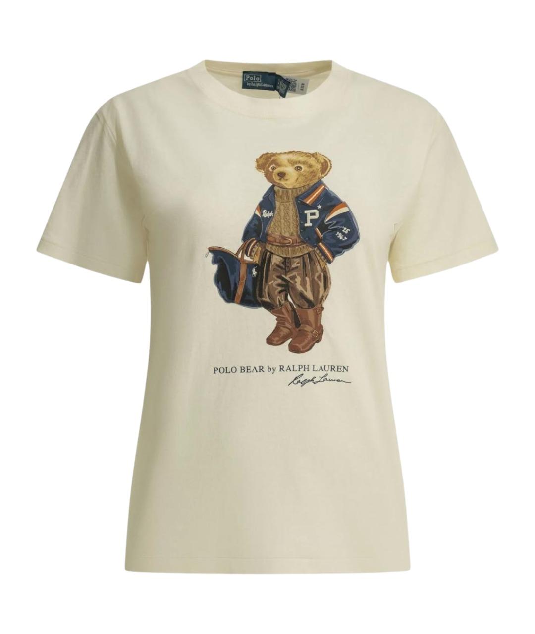 POLO RALPH LAUREN Бежевая хлопковая футболка, фото 1