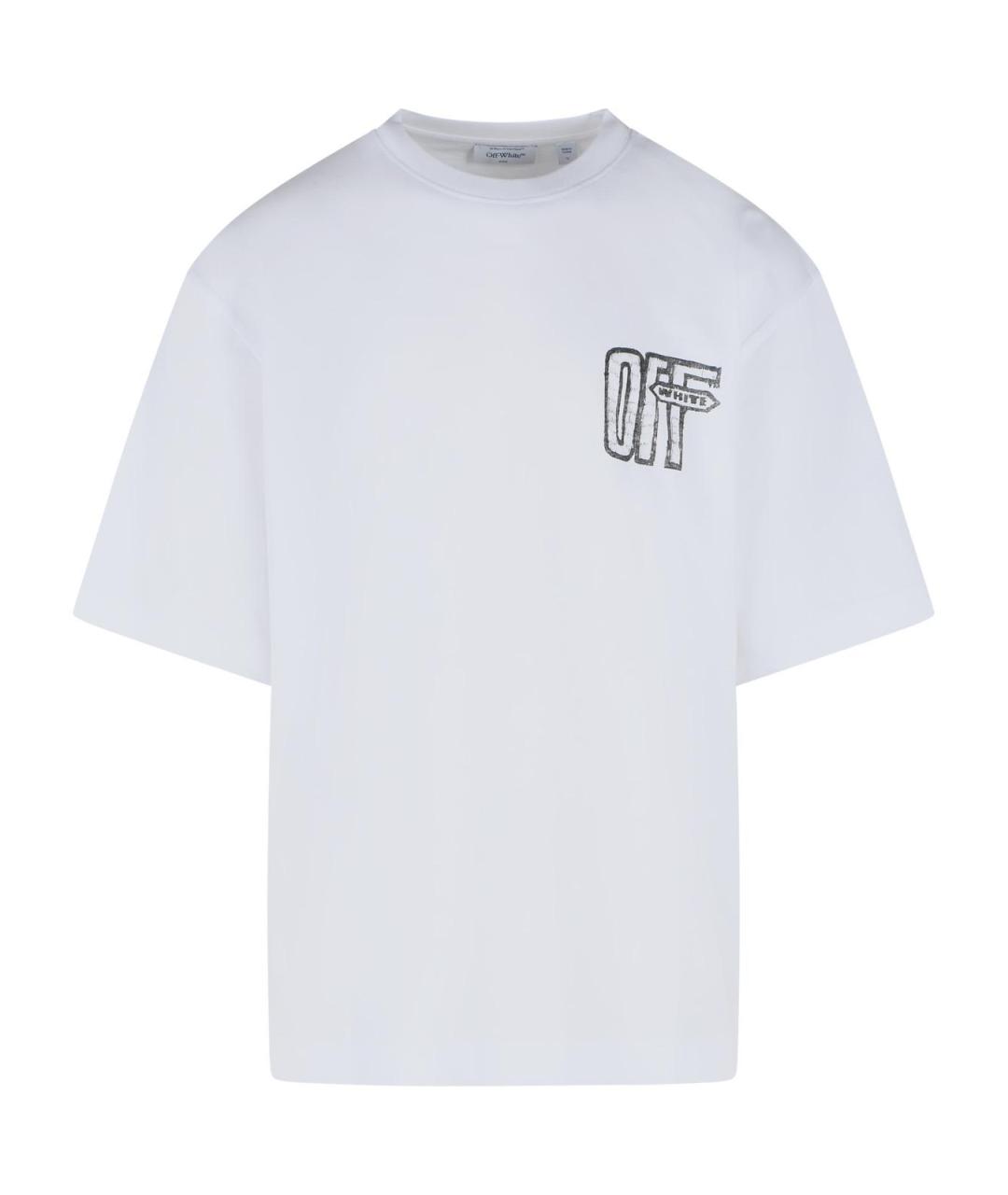 OFF-WHITE Белая хлопковая футболка, фото 1