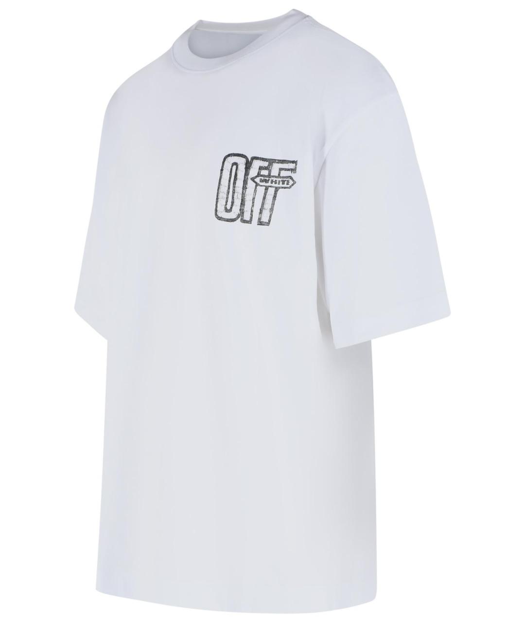 OFF-WHITE Белая хлопковая футболка, фото 2