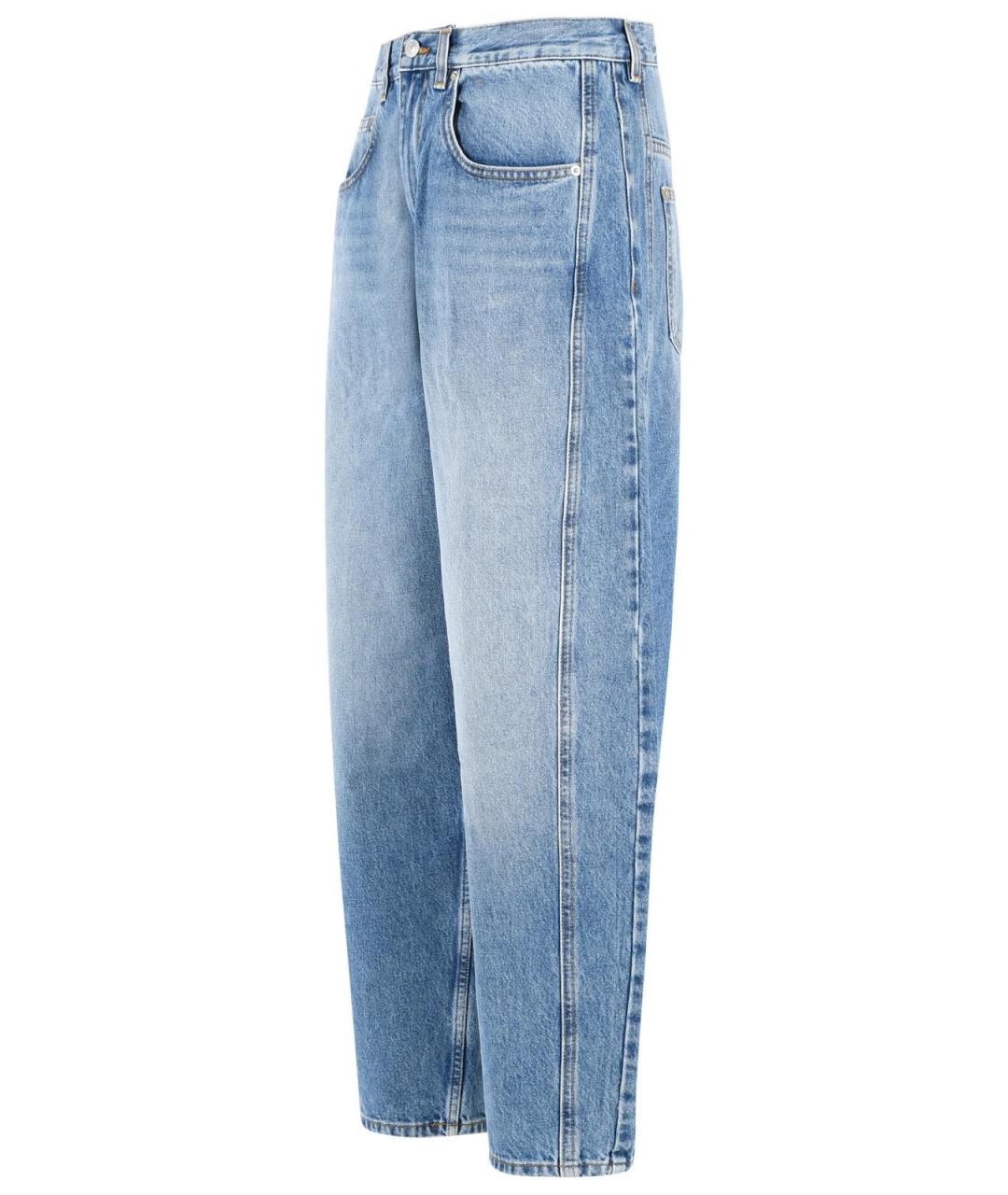 ISABEL MARANT Голубые хлопковые прямые джинсы, фото 2
