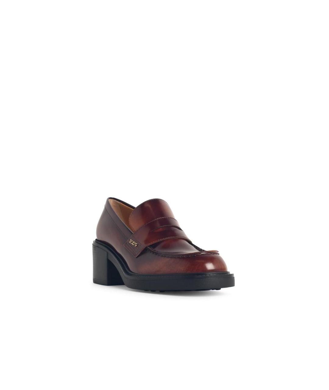 TOD'S Коричневые кожаные лоферы, фото 2