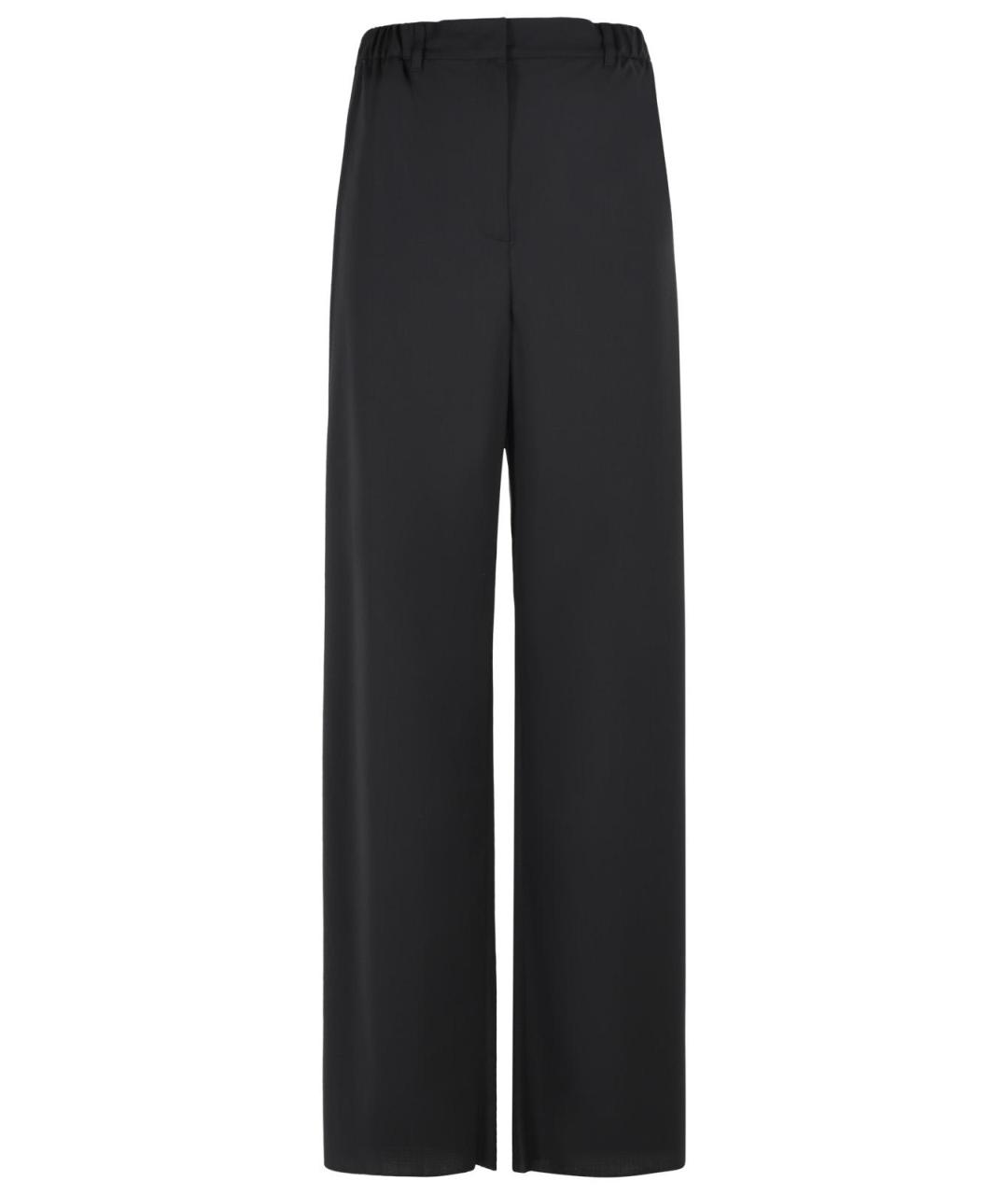 MAX MARA Черные шерстяные прямые брюки, фото 1