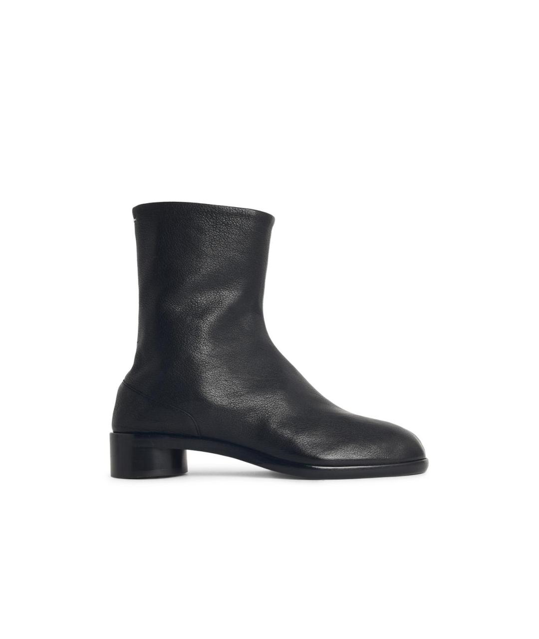 MAISON MARGIELA Черные кожаные высокие ботинки, фото 1