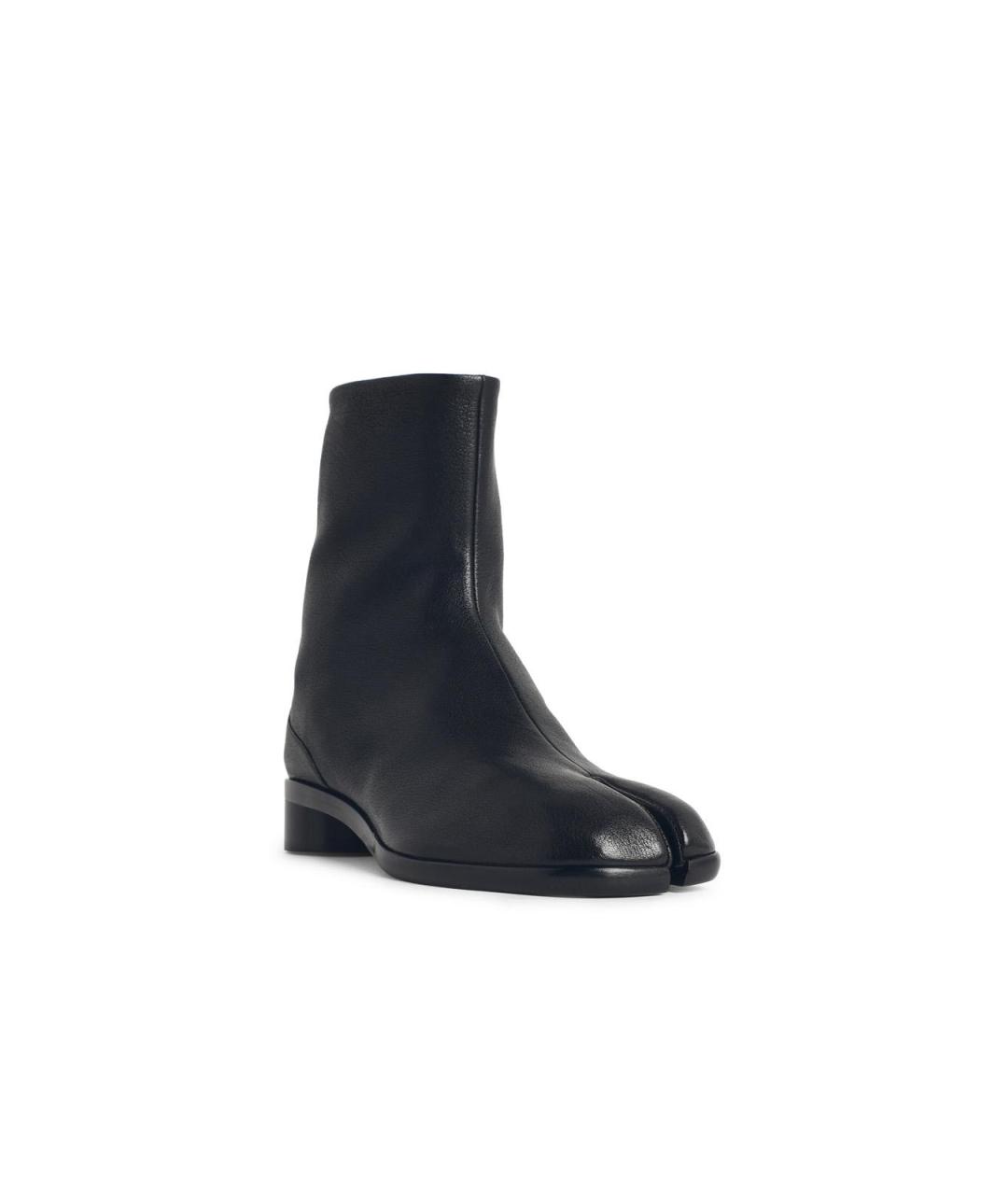 MAISON MARGIELA Черные кожаные высокие ботинки, фото 2
