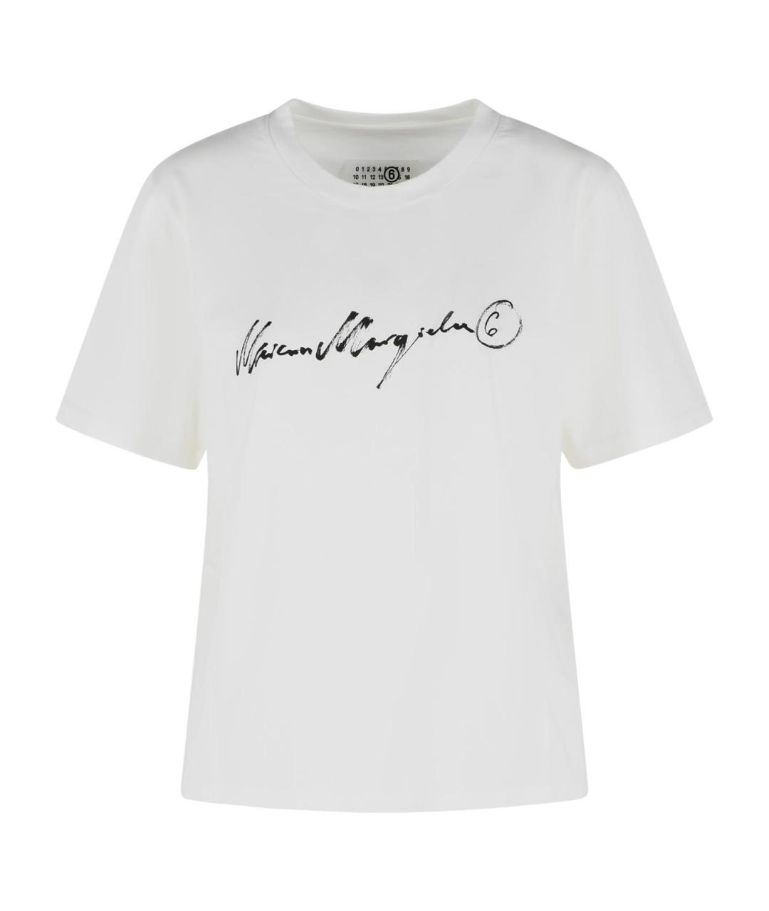MM6 MAISON MARGIELA Белая хлопковая футболка, фото 1