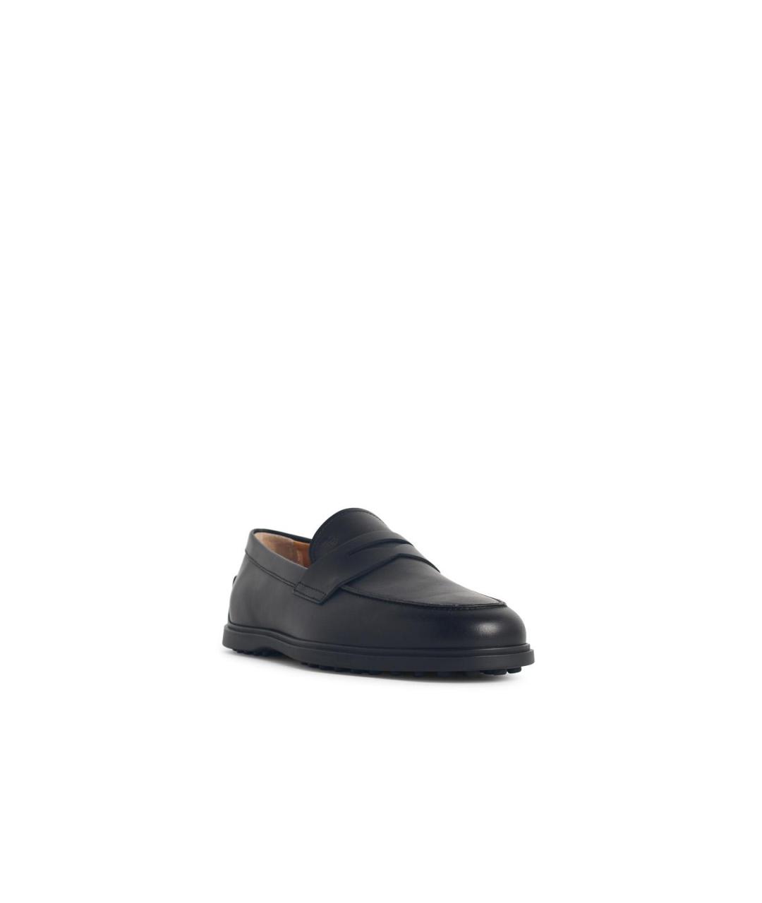 TOD'S Черные кожаные лоферы, фото 2