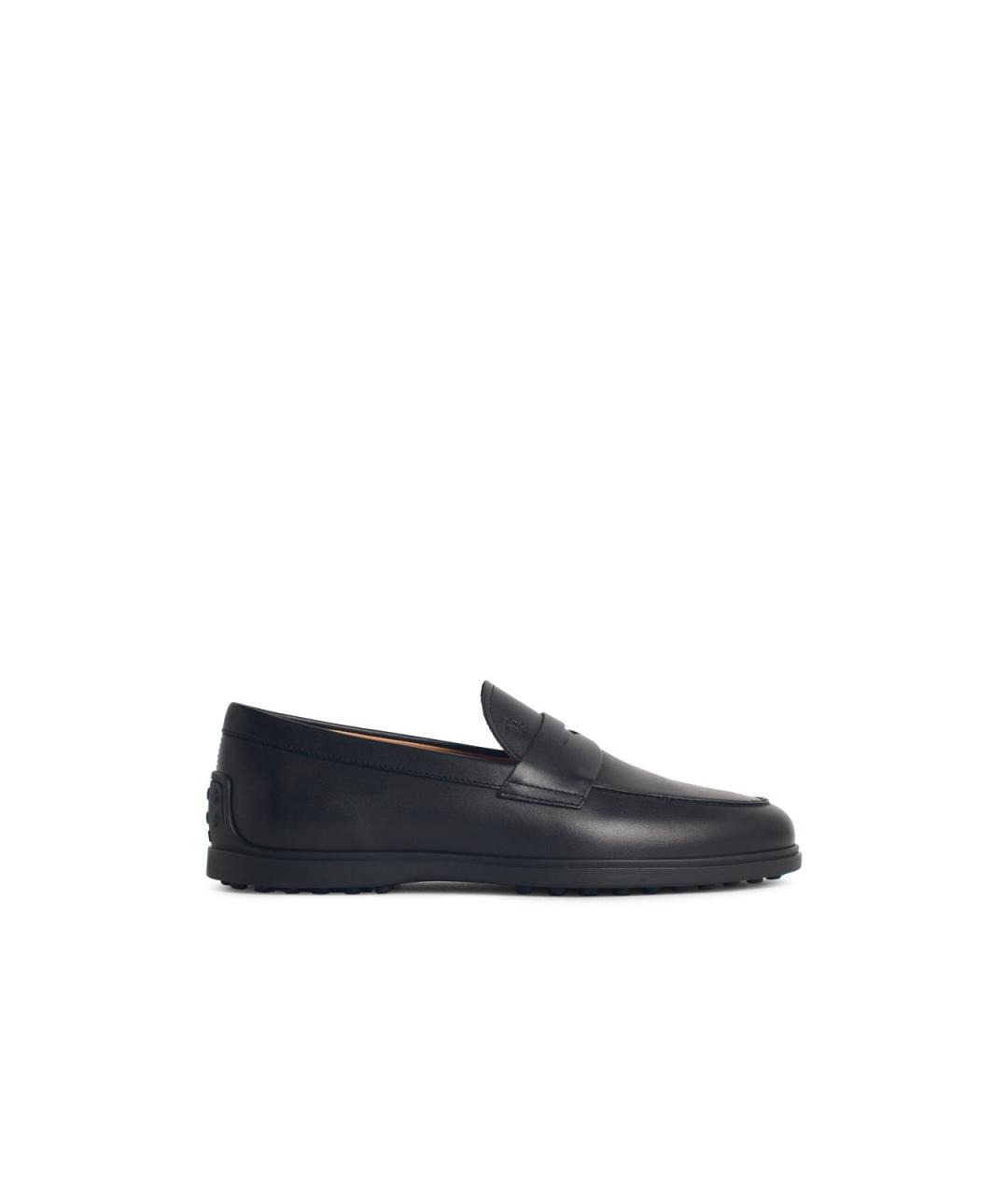TOD'S Черные кожаные лоферы, фото 1