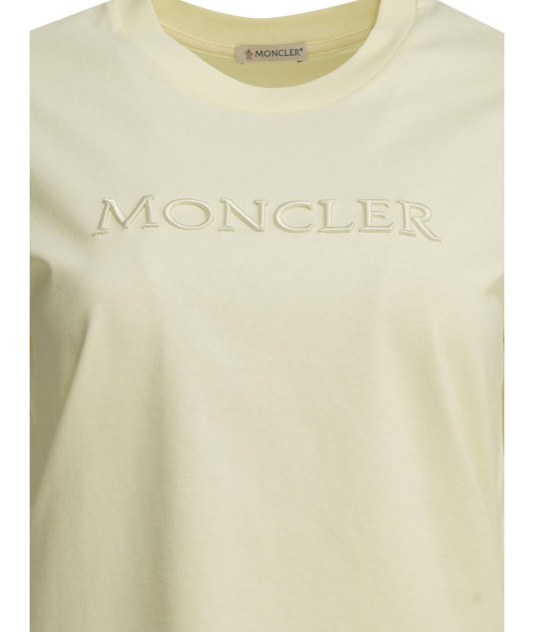 MONCLER Белая хлопковая футболка, фото 3