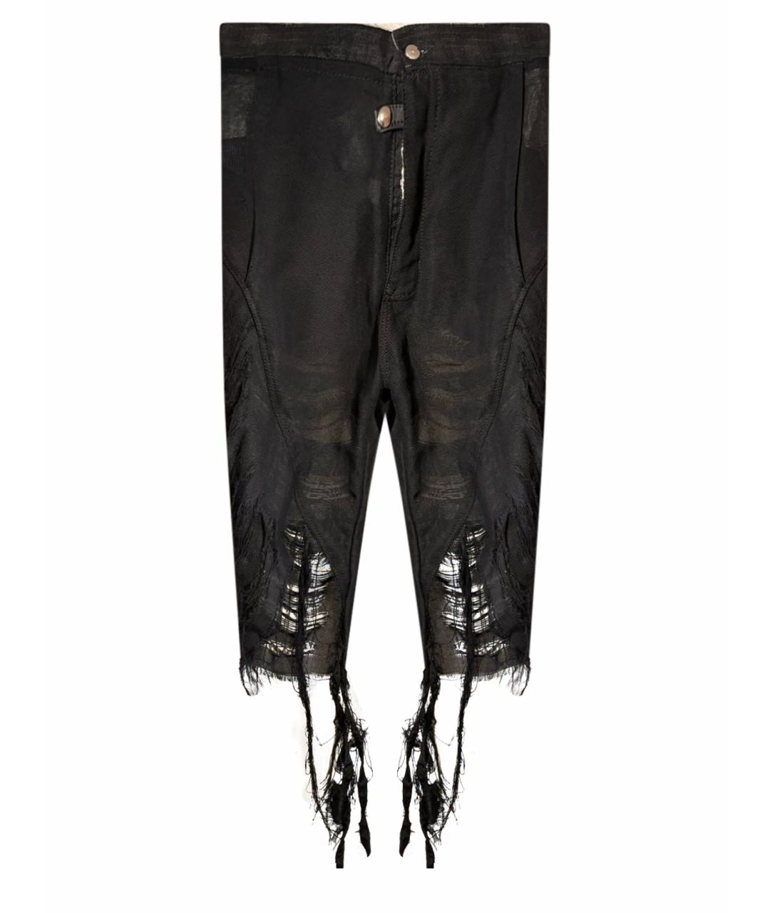 RICK OWENS Черные деним шорты, фото 1