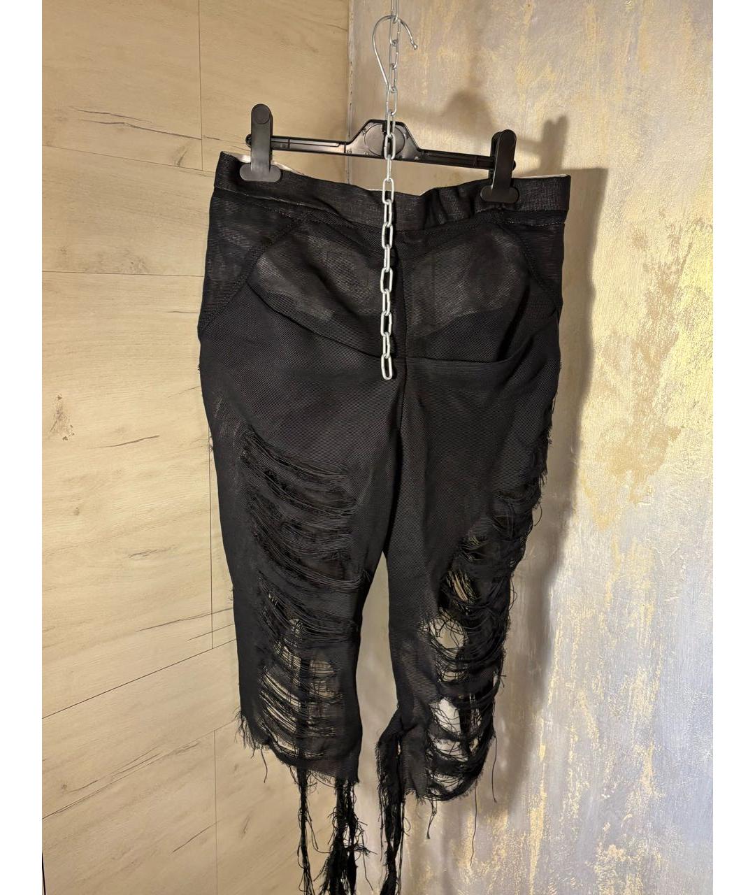RICK OWENS Черные деним шорты, фото 2