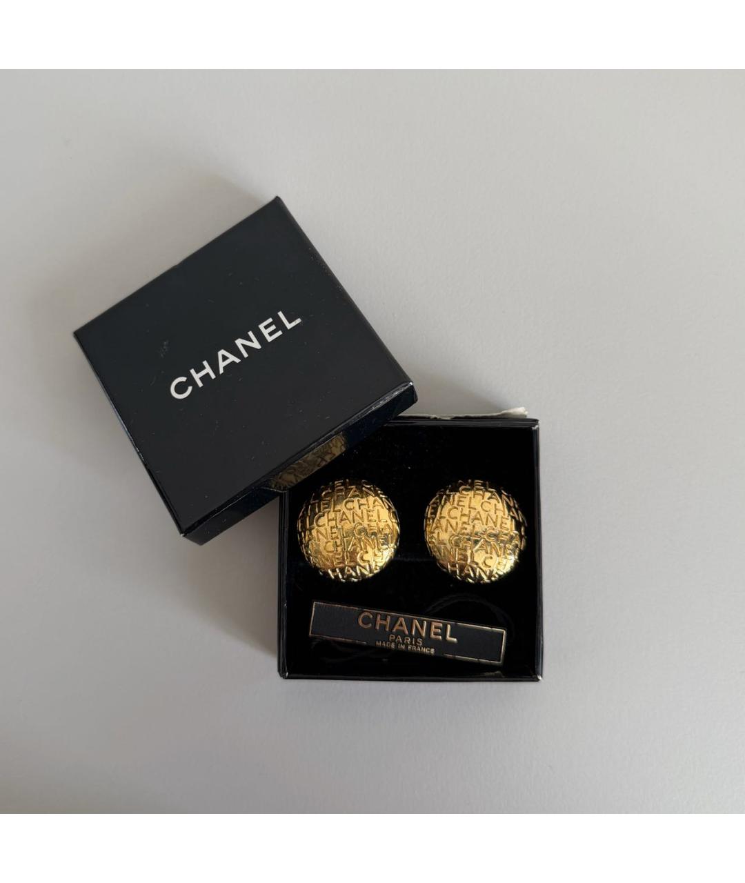 CHANEL Золотые позолоченные серьги, фото 5