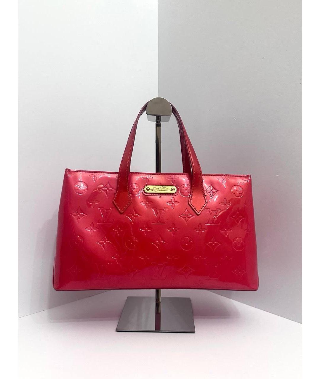 LOUIS VUITTON Розовая сумка тоут из лакированной кожи, фото 9