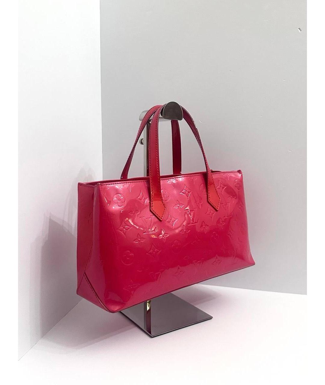 LOUIS VUITTON Розовая сумка тоут из лакированной кожи, фото 6