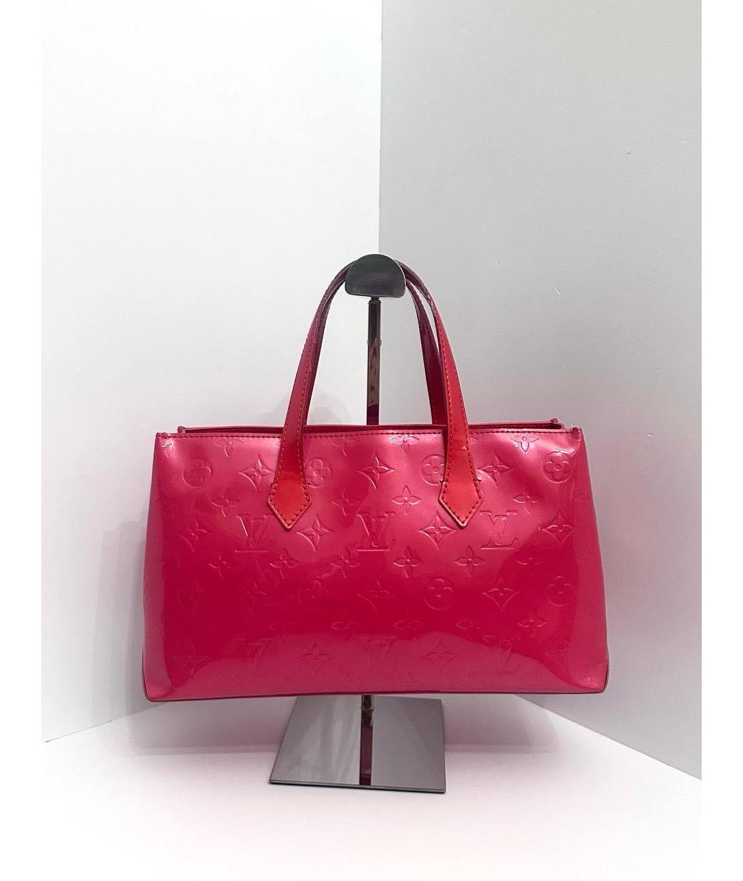 LOUIS VUITTON Розовая сумка тоут из лакированной кожи, фото 4