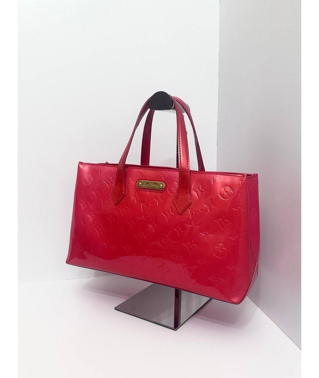LOUIS VUITTON Розовая сумка тоут из лакированной кожи, фото 2