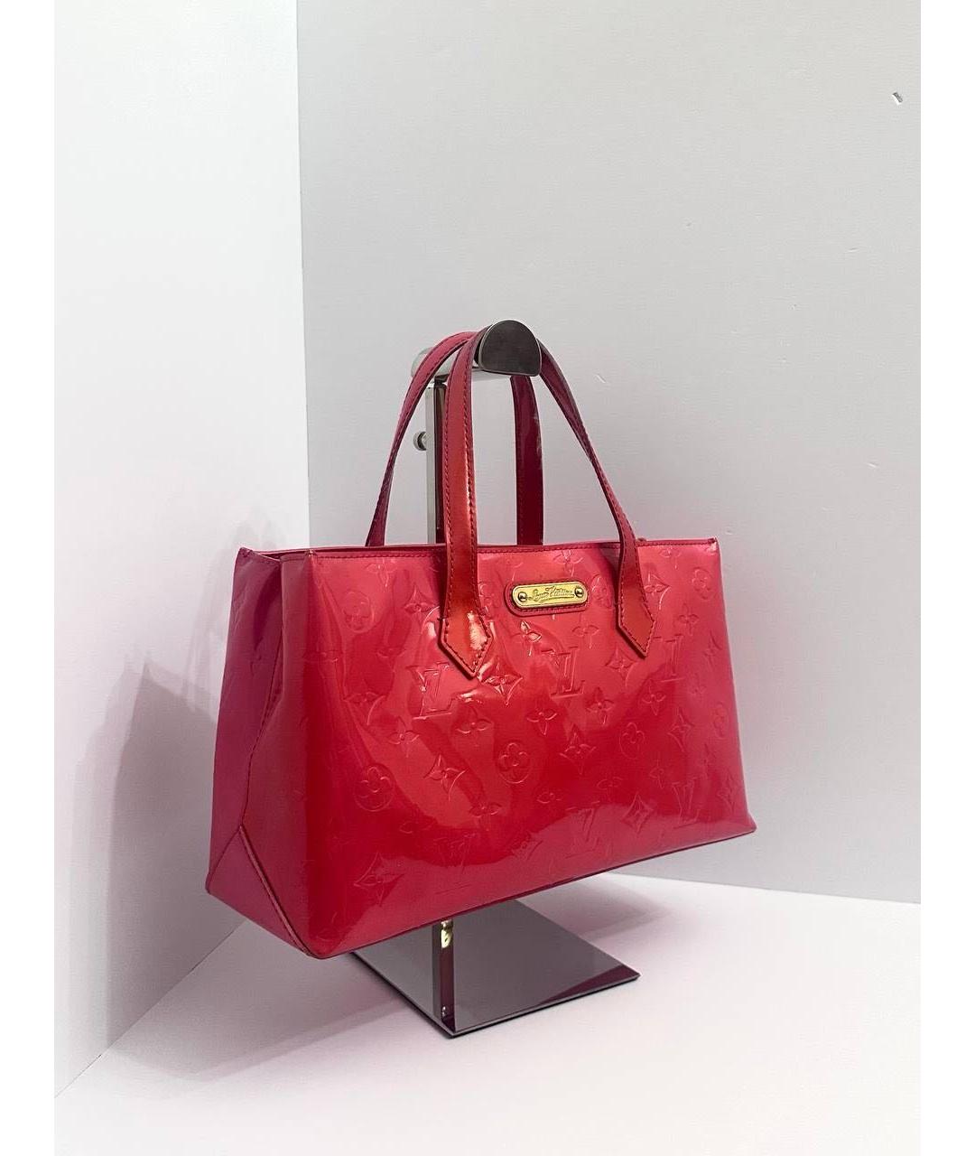 LOUIS VUITTON Розовая сумка тоут из лакированной кожи, фото 3