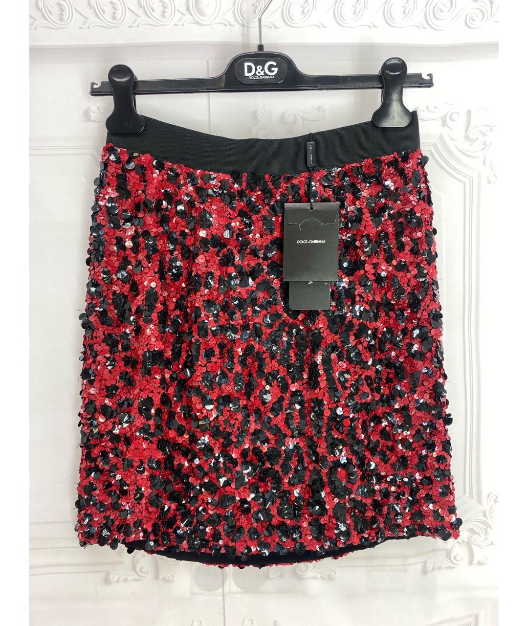 DOLCE&GABBANA Бордовая юбка мини, фото 8