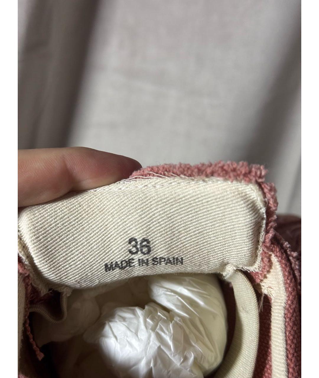 MAISON MARGIELA Розовые текстильные кеды, фото 4