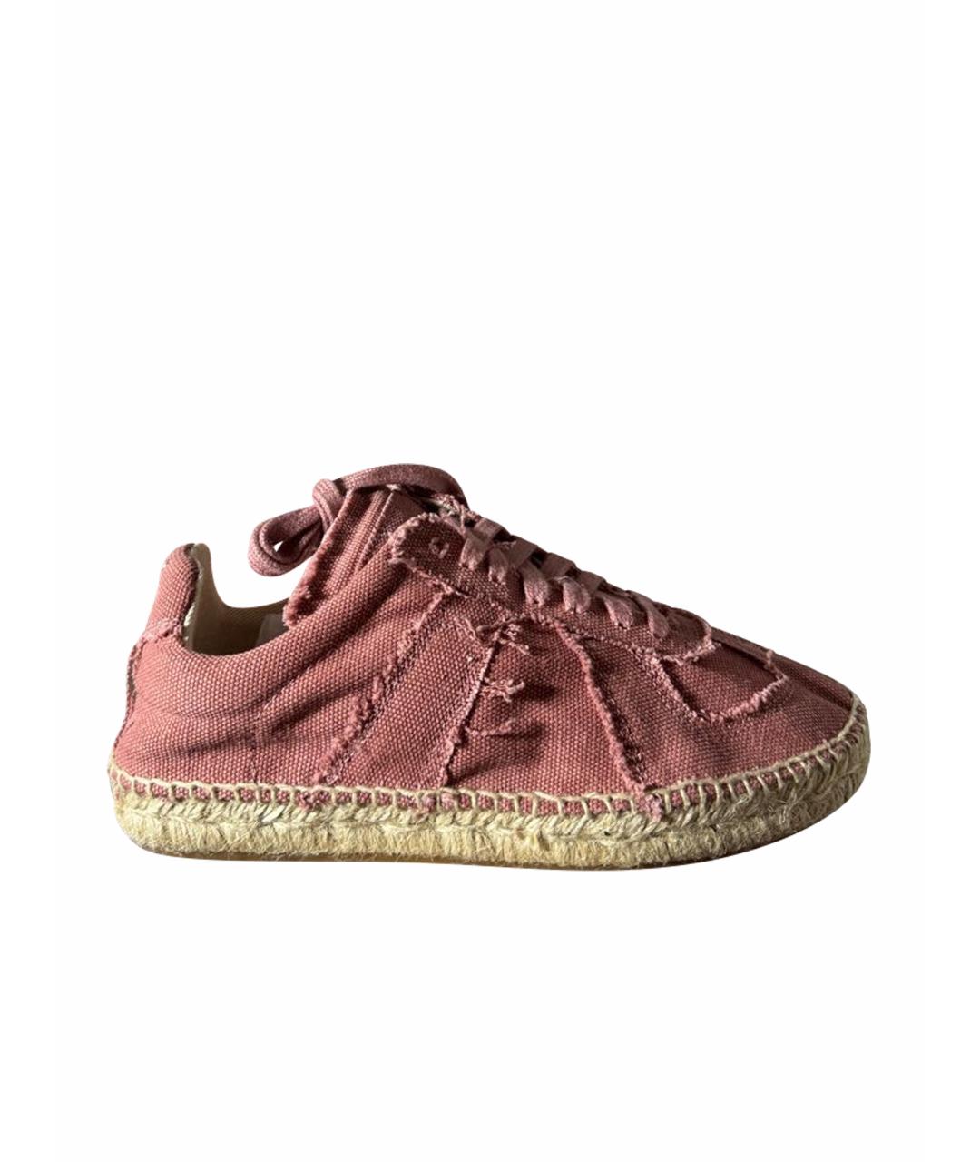 MAISON MARGIELA Розовые текстильные кеды, фото 1