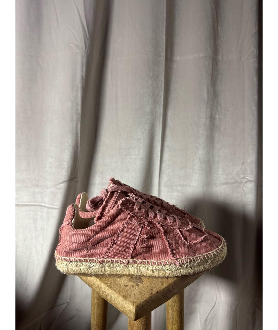 MAISON MARGIELA Розовые текстильные кеды, фото 5