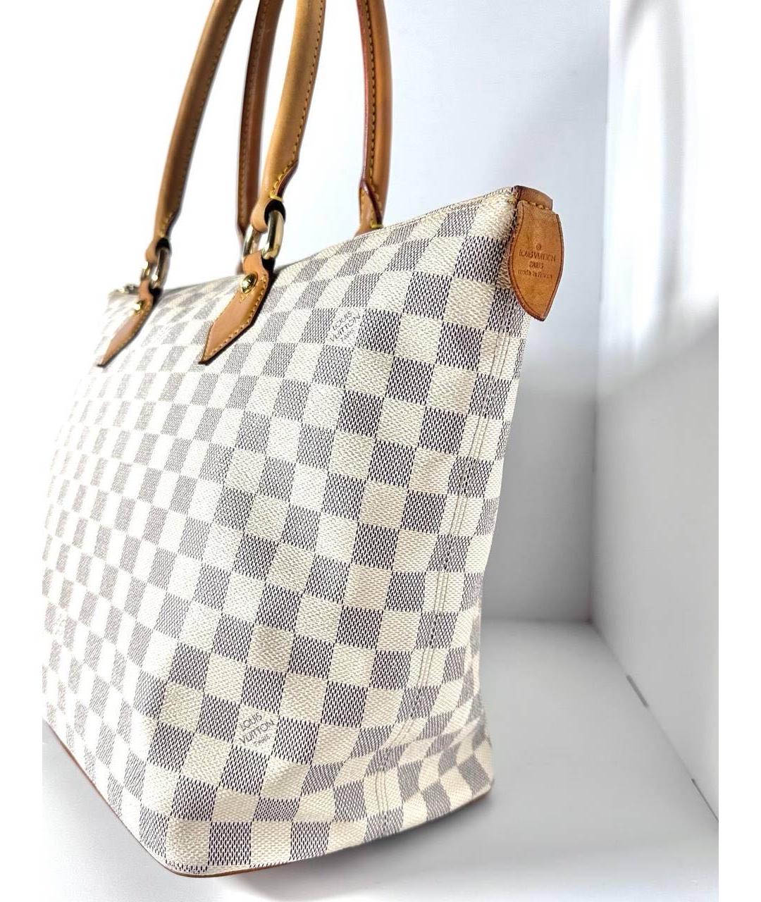 LOUIS VUITTON Белая канва сумка с короткими ручками, фото 5