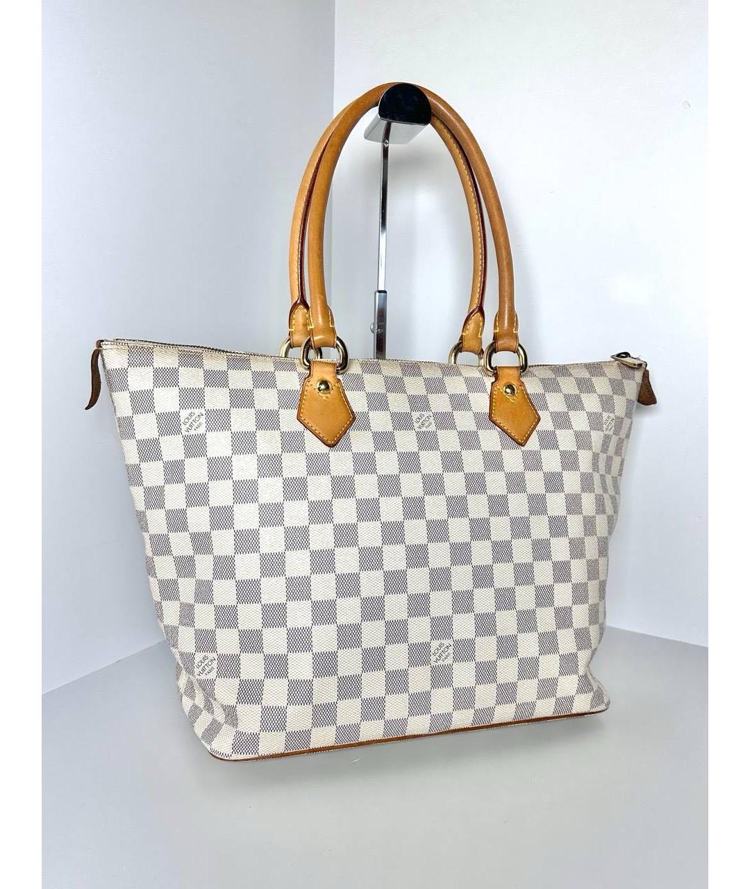 LOUIS VUITTON Белая канва сумка с короткими ручками, фото 3