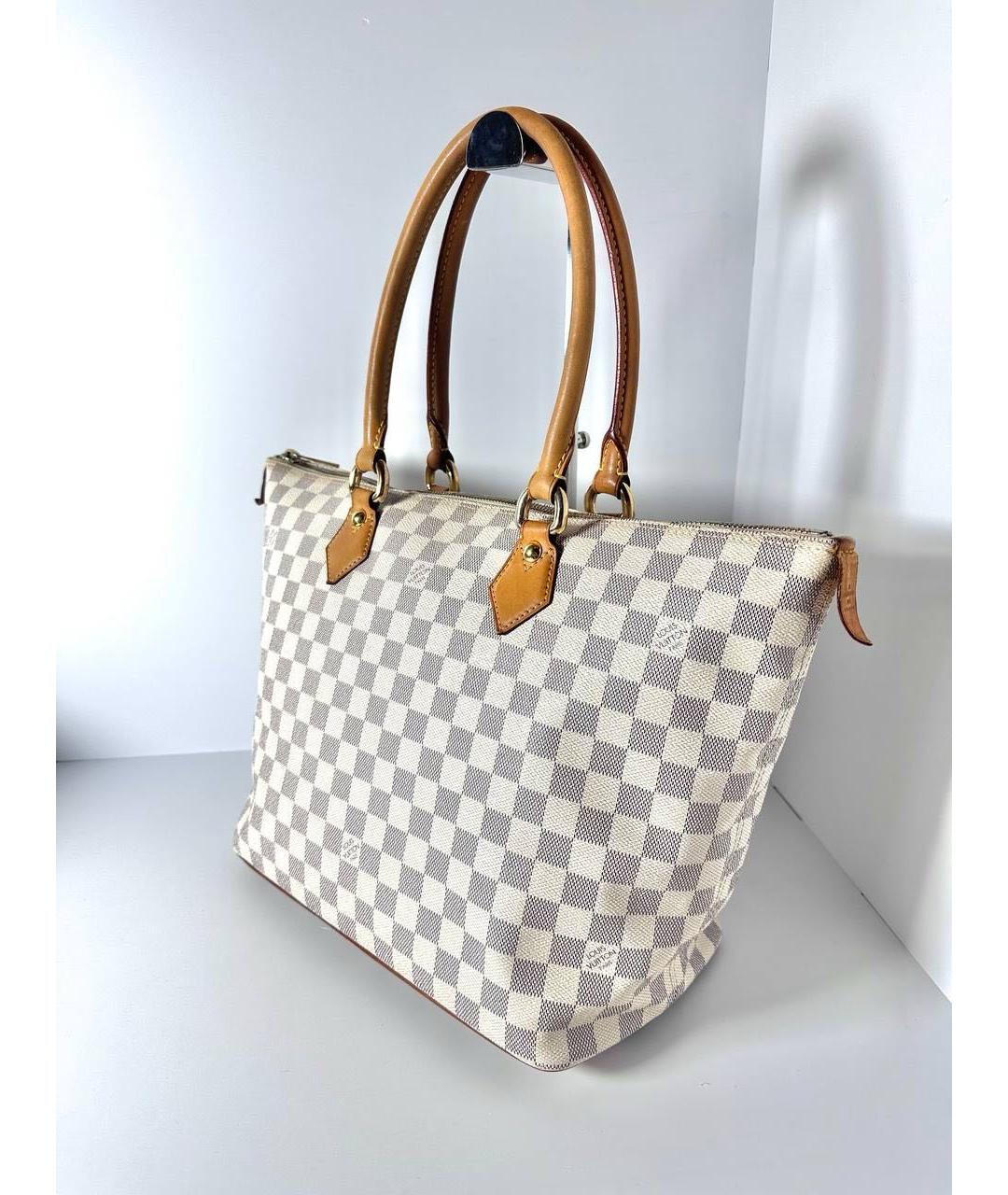 LOUIS VUITTON Белая канва сумка с короткими ручками, фото 2