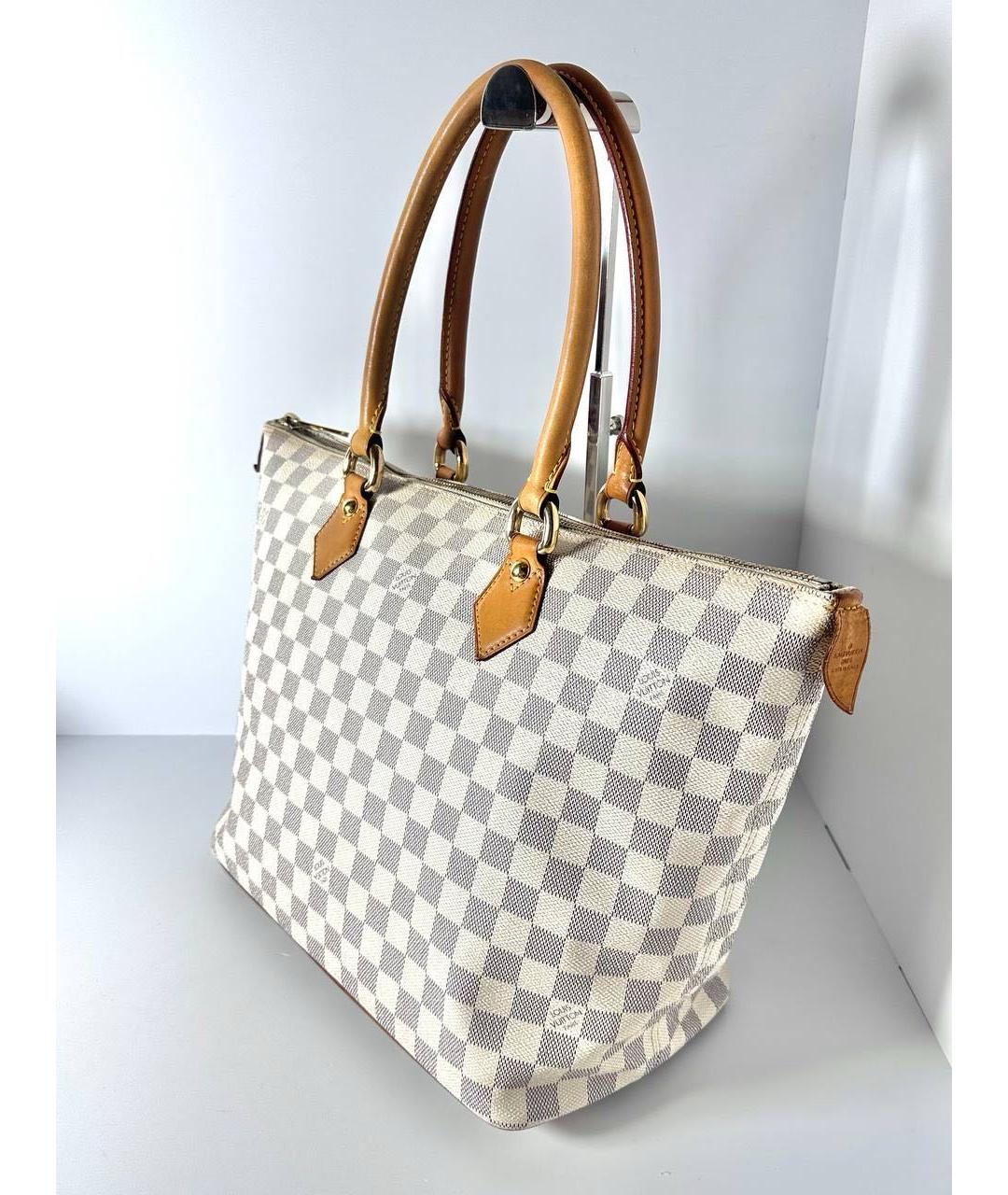 LOUIS VUITTON Белая канва сумка с короткими ручками, фото 6