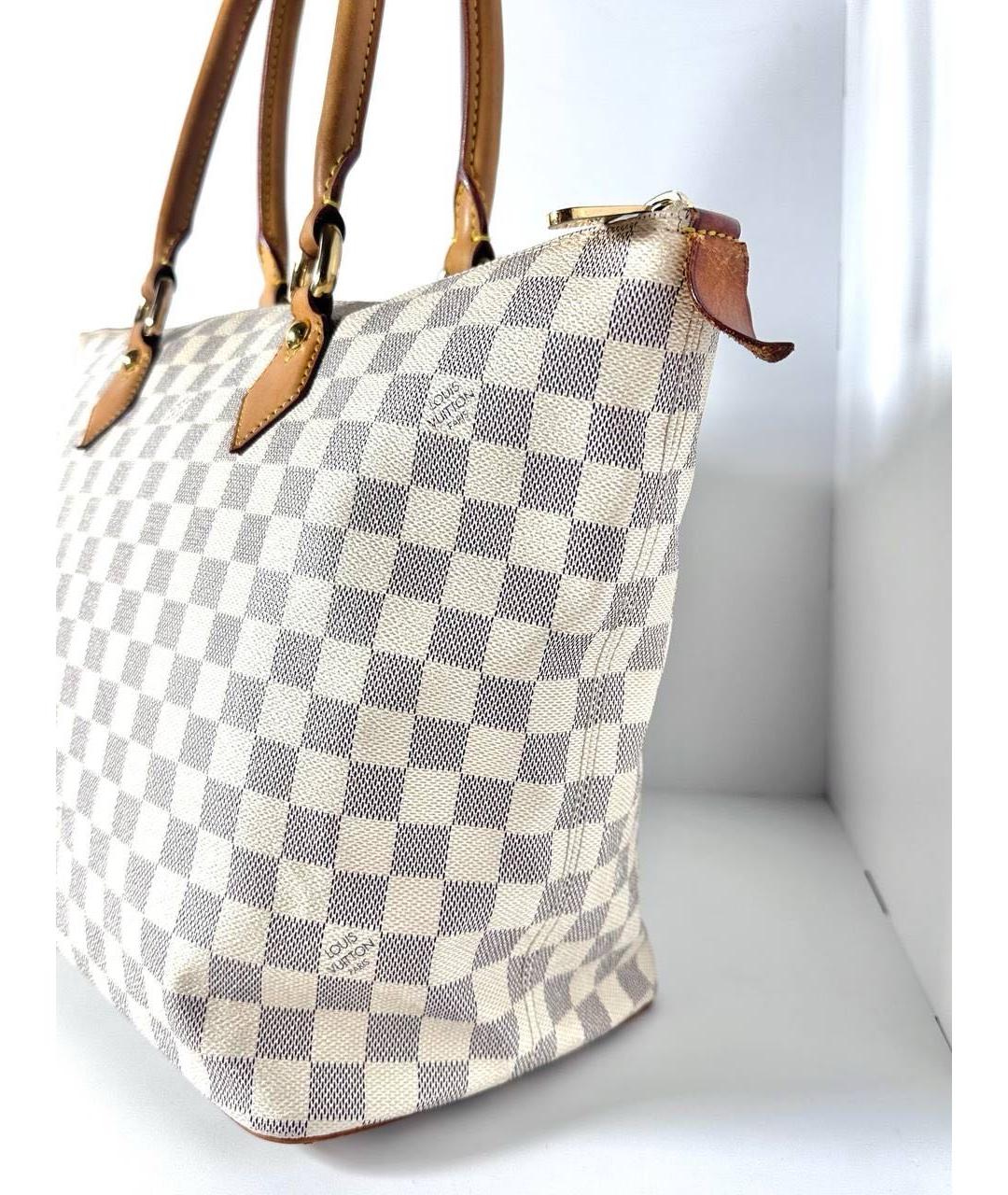 LOUIS VUITTON Белая канва сумка с короткими ручками, фото 4