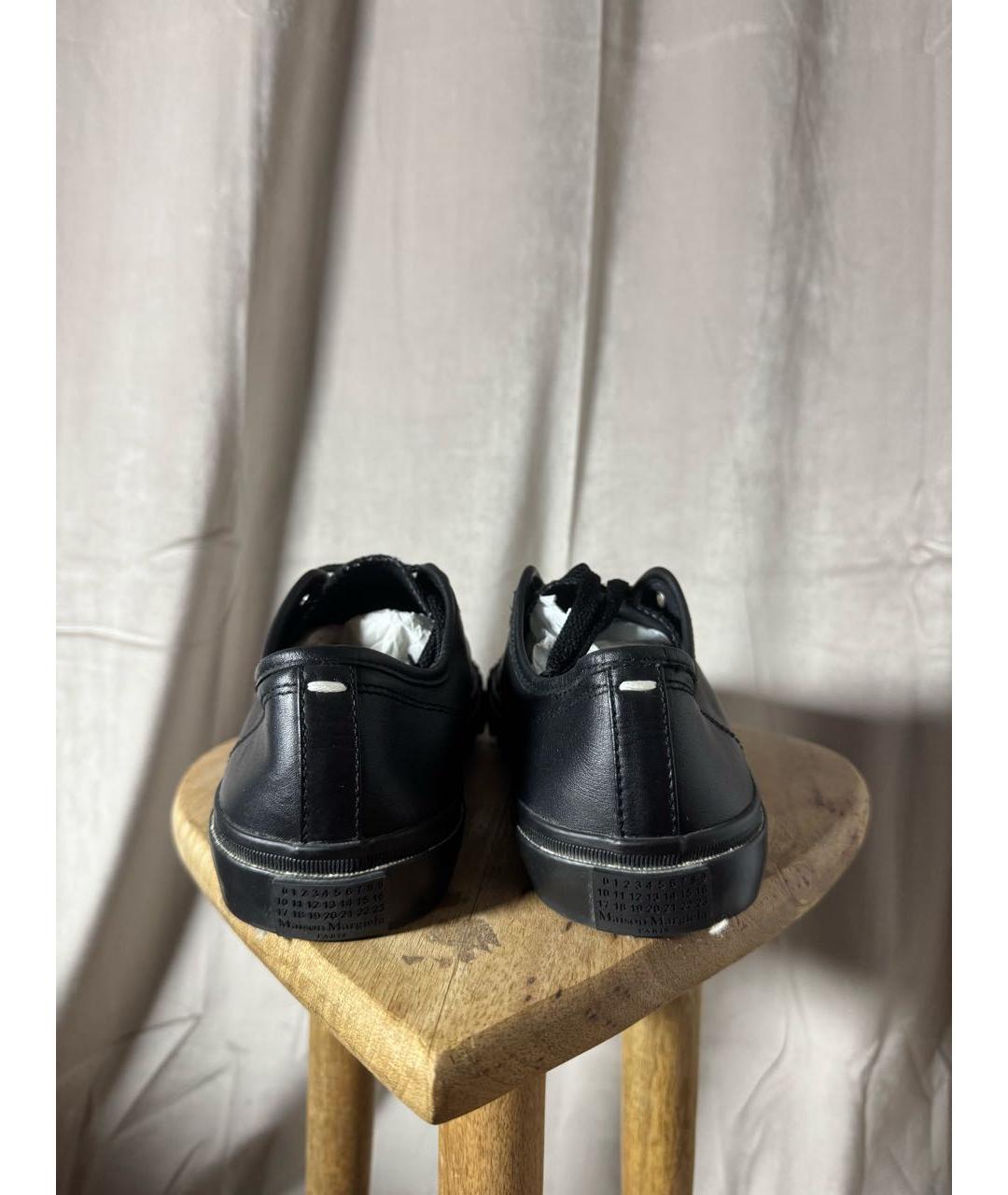 MAISON MARGIELA Черные кожаные кеды, фото 3
