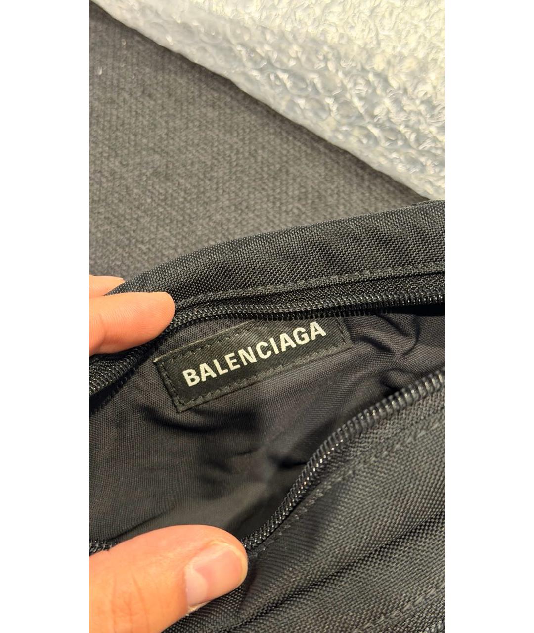 BALENCIAGA Черная тканевая поясная сумка, фото 4