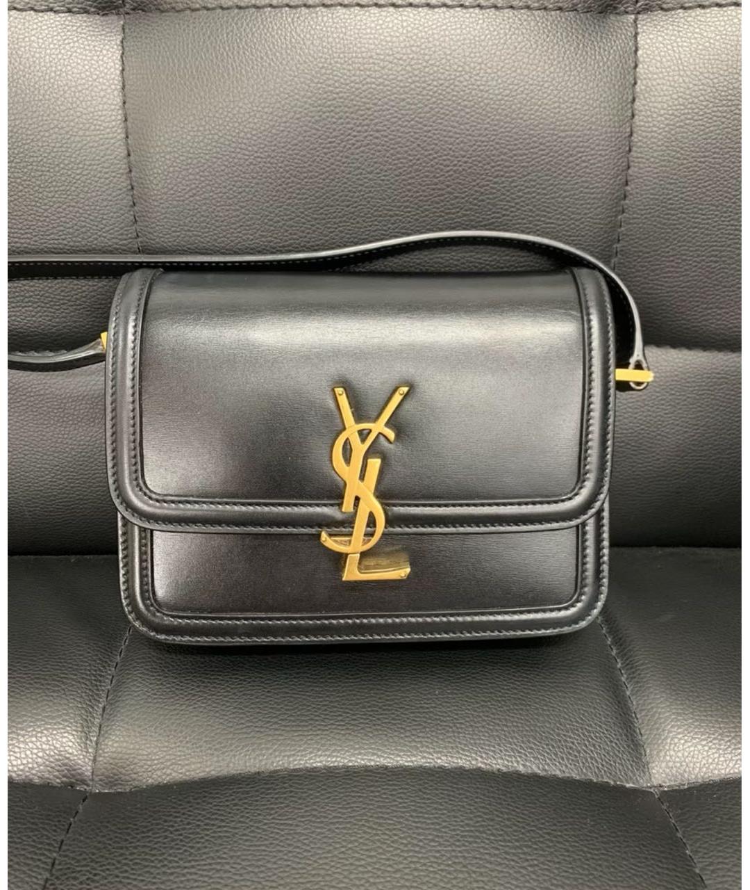 SAINT LAURENT Черная кожаная сумка через плечо, фото 2