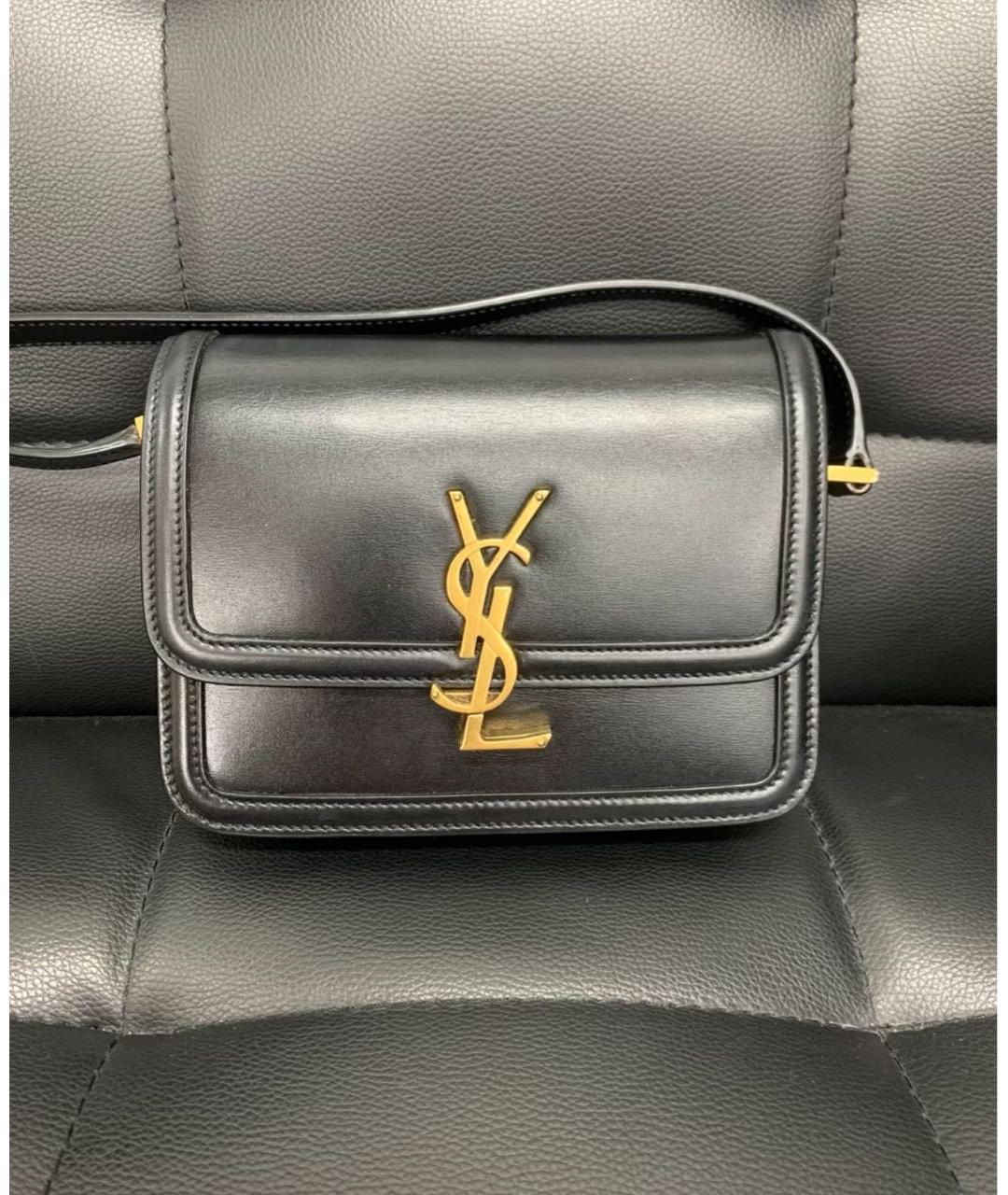 SAINT LAURENT Черная кожаная сумка через плечо, фото 5