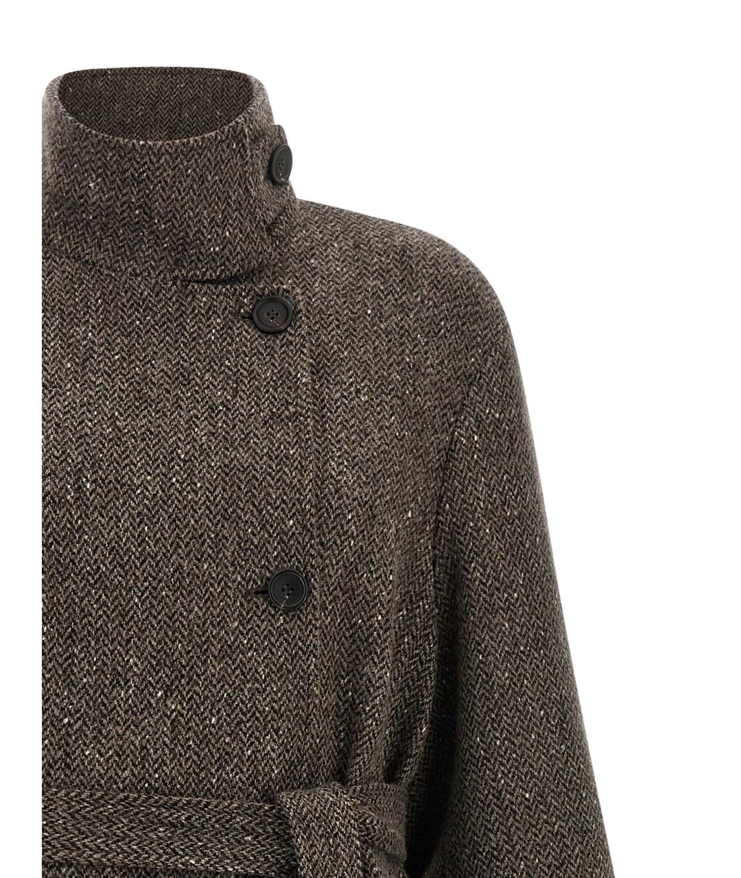 BRUNELLO CUCINELLI Коричневое шерстяное пальто, фото 3
