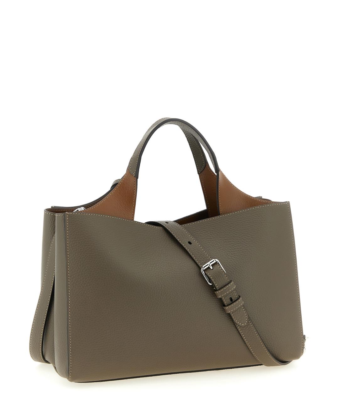 TOD'S Бежевая кожаная сумка тоут, фото 2