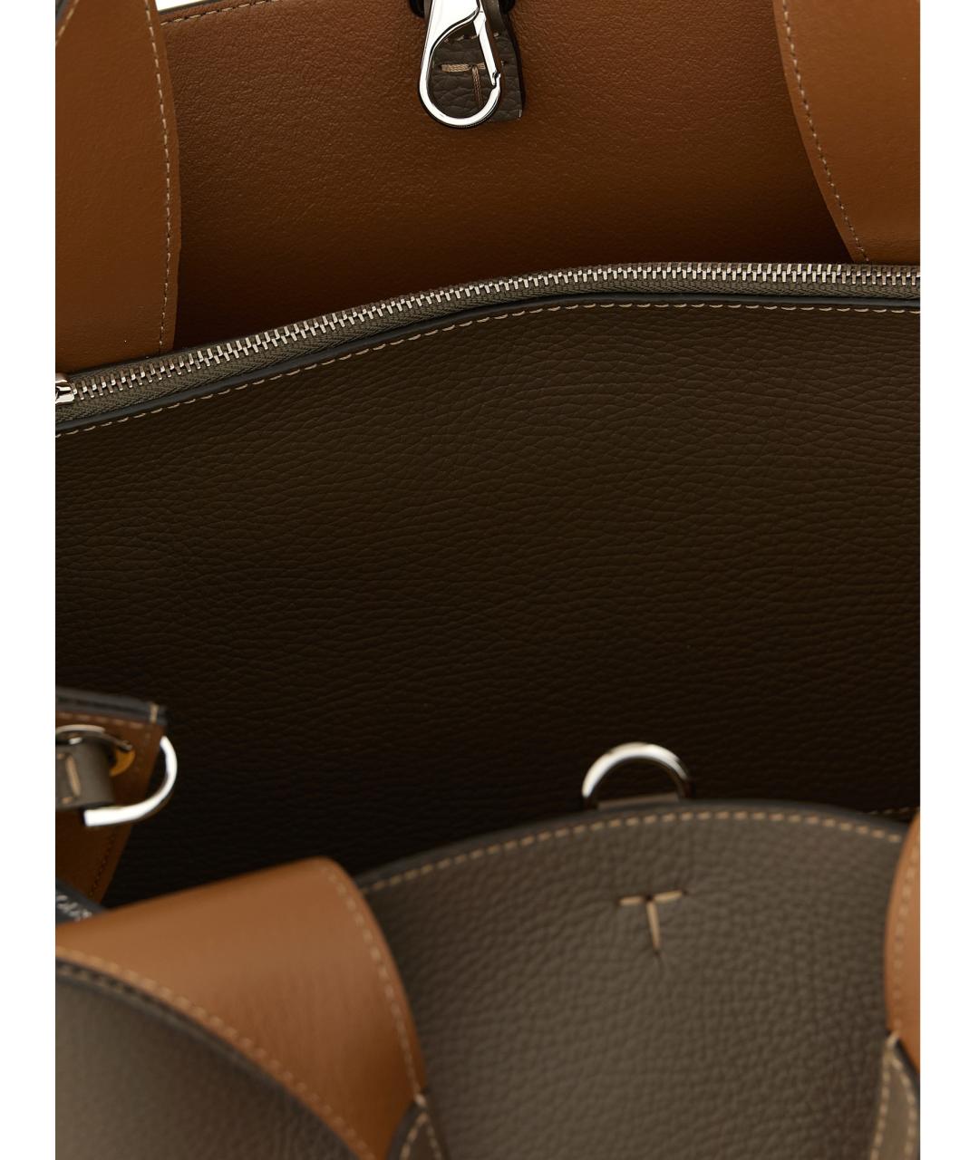 TOD'S Бежевая кожаная сумка тоут, фото 4