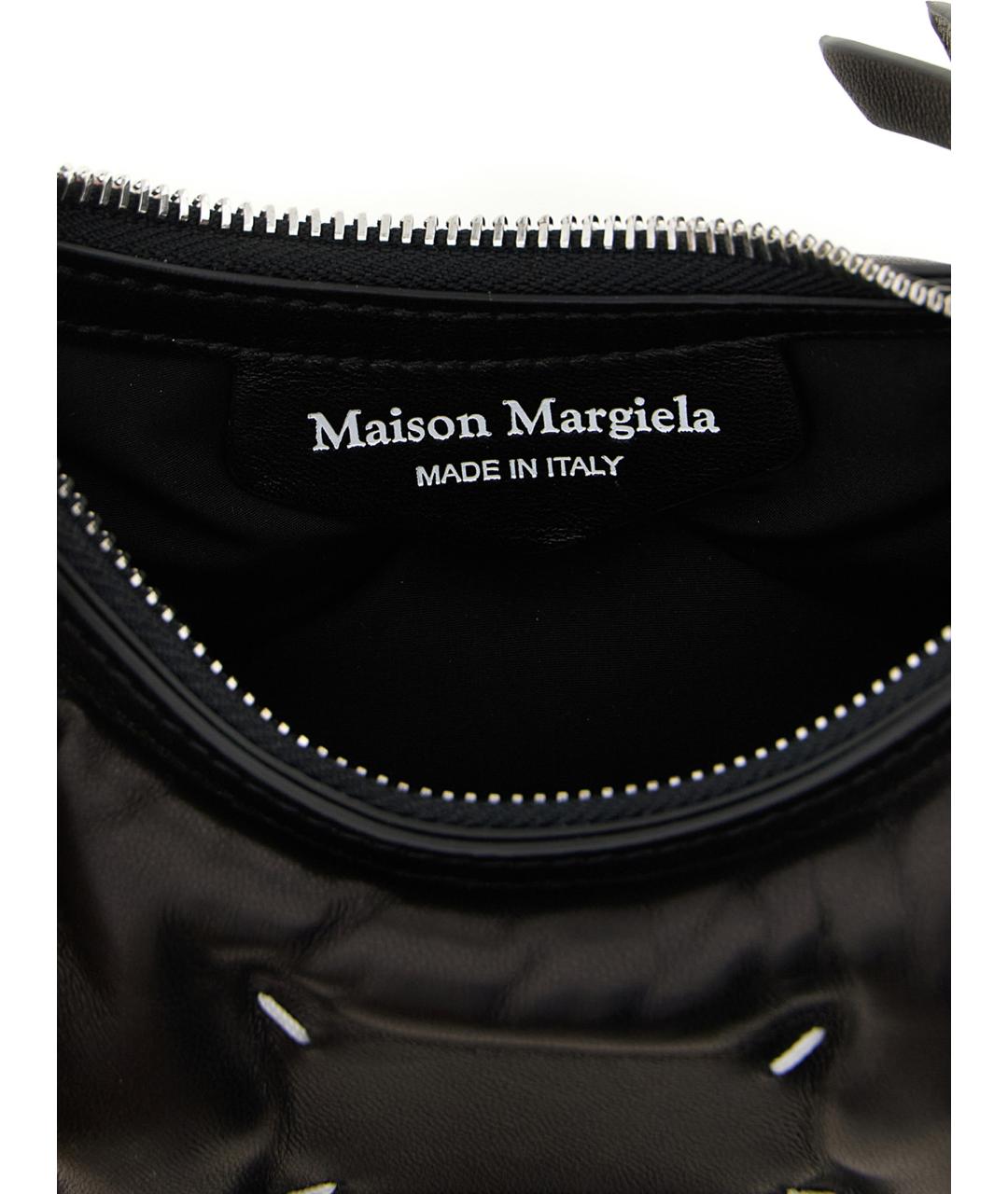 MAISON MARGIELA Черная кожаная сумка через плечо, фото 4