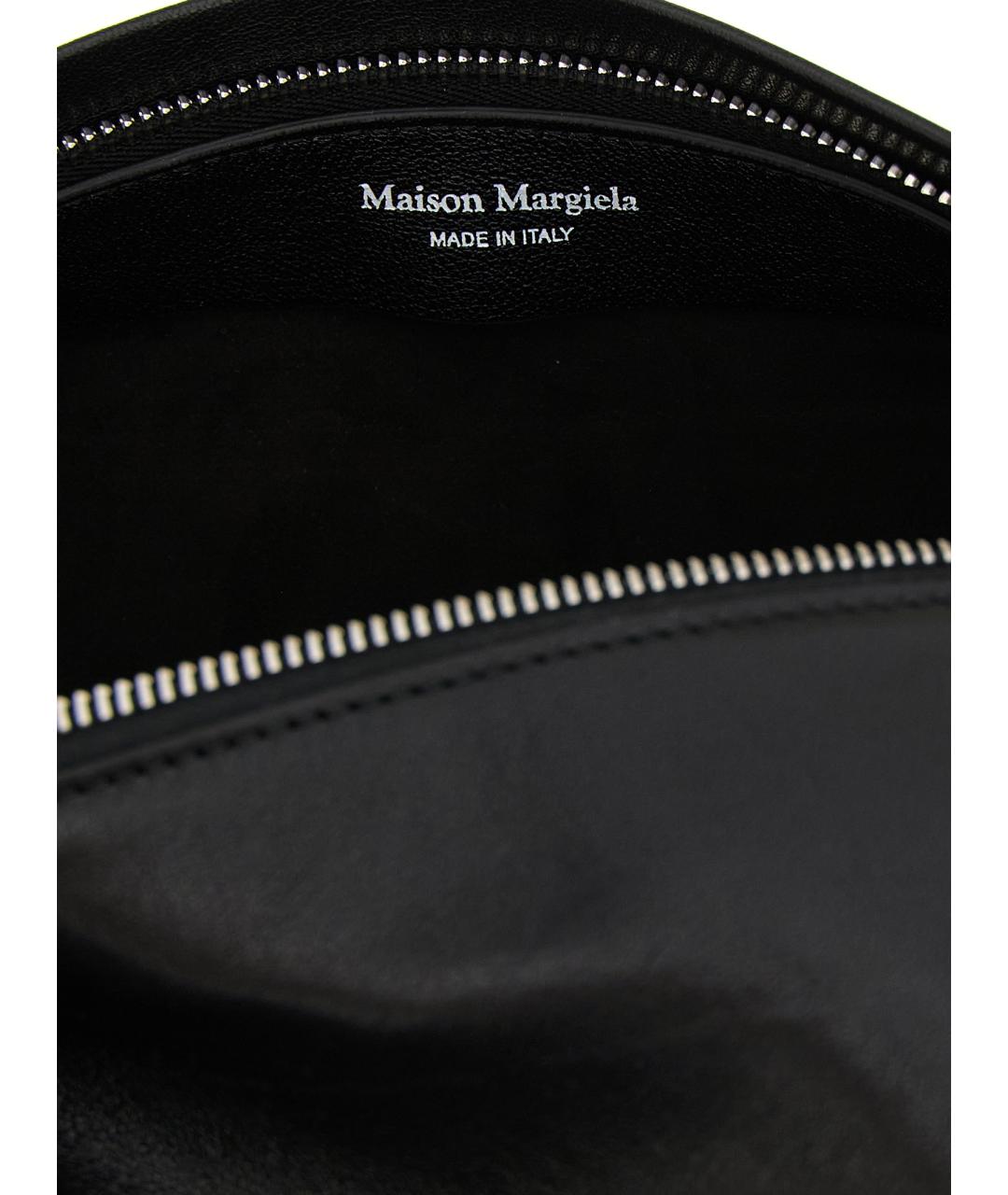 MAISON MARGIELA Черная кожаная сумка через плечо, фото 4