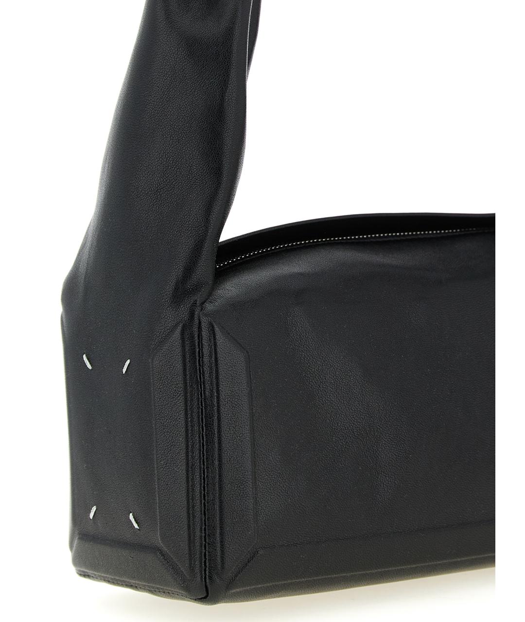MAISON MARGIELA Черная кожаная сумка через плечо, фото 3
