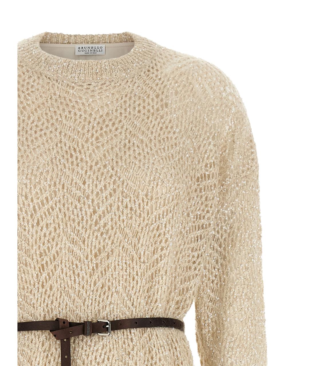 BRUNELLO CUCINELLI Бежевое повседневное платье, фото 3