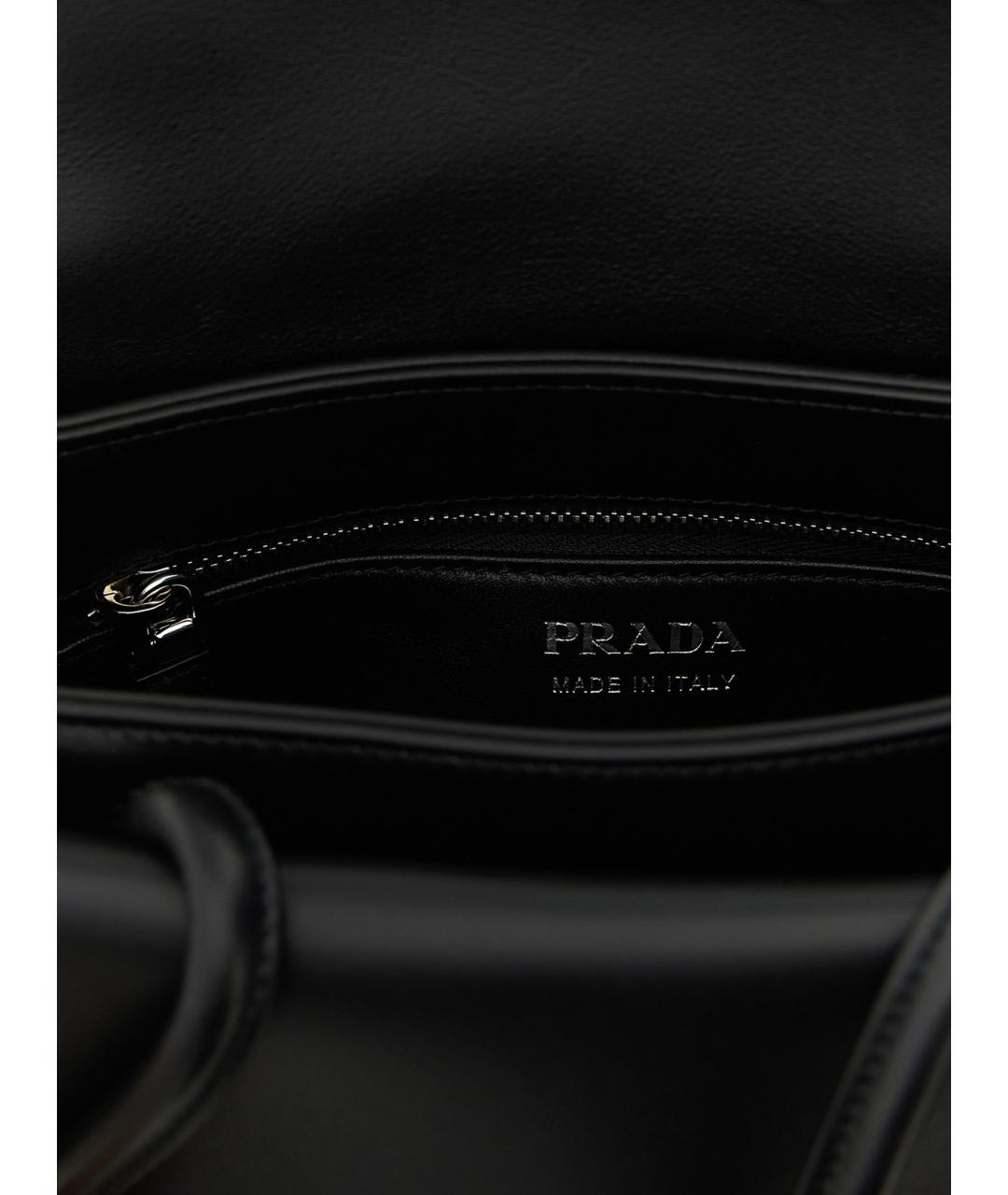 PRADA Черная кожаная сумка тоут, фото 4