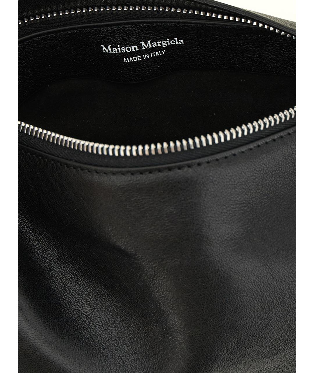MAISON MARGIELA Черная кожаная сумка через плечо, фото 4